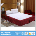 Tissus décoratifs de haute qualité d&#39;hôtel cinq plis 5 étoiles hôtel 100% hôtel de polyester ajusté jupe de lit